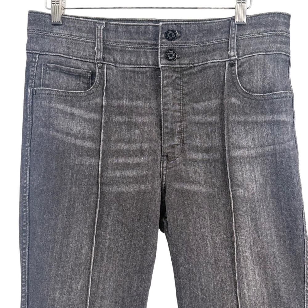 White House Black Market Skinny Flare Jeans Black Extra High Rise Size 14 - Picture 3 of 11
